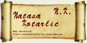 Nataša Kotarlić vizit kartica